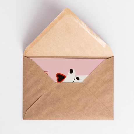 Personalizowana kartka dla psiary WOOF YOU prezent dla psiary kartka urodzinowa z psem