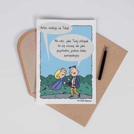Personalizowana KARTKA DLA PSYCHIATRY A4