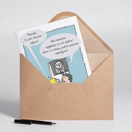 Personalizowana KARTKA DLA RADIOLOGA A4  prezent dla radiologa prezent dla lekarza kartka a4 �mieszna kartka