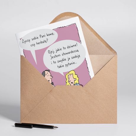 Personalizowana KARTKA DLA STEWARDESSY A4