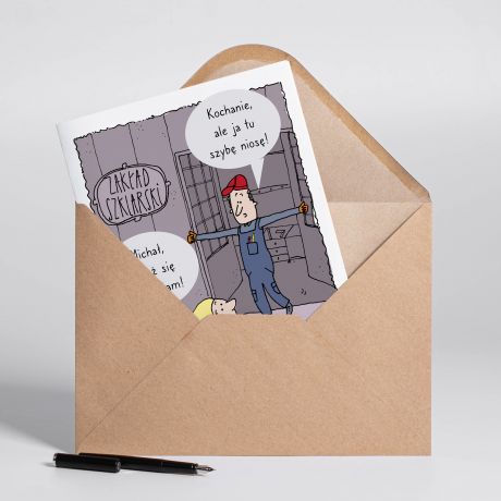 Personalizowana KARTKA DLA SZKLARZA A4 prezent dla majstra �mieszny prezent dla faceta