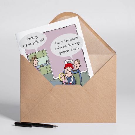 Personalizowana KARTKA DLA TATY kibica A4 kartka na Dzie� Taty Dzie� Ojca upominek dla taty