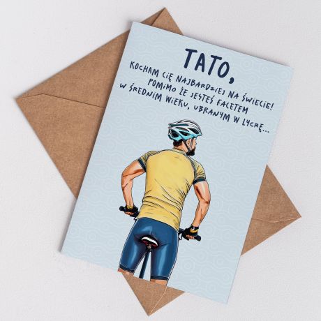 Personalizowana kartka na Dzie Ojca TATA ROWERZYSTA