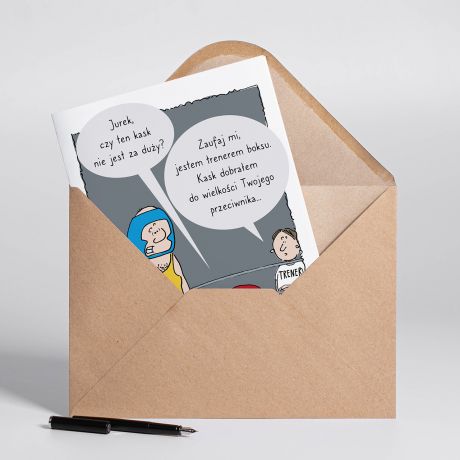 Personalizowana KARTKA DLA TRENERA BOKSU A4  prezent dla trenera kartka a4