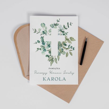 Personalizowana kartka komunijna A4 kartka na komuni pamitka komunijna