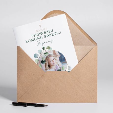 Personalizowana KARTKA KOMUNIJNA ze zdjciem A4 kartka na komuni upominek na komuni kartka z nadrukiem