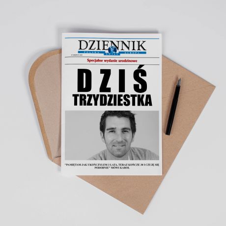 Personalizowana kartka na 30 urodziny DZIENNIK A4 upominek na 30 urodziny kartka na 30 urodziny dla mczyzny