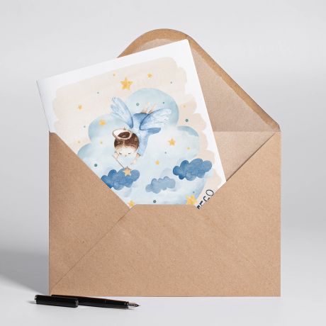 Personalizowana kartka na chrzest MAY ANIOEK A4 kartka z okazji chrztu pamitka chrztu witego