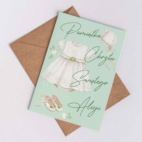 Personalizowana KARTKA NA CHRZEST pami�tka kartka na chrzciny upominek na chrzest kartka personalizowana