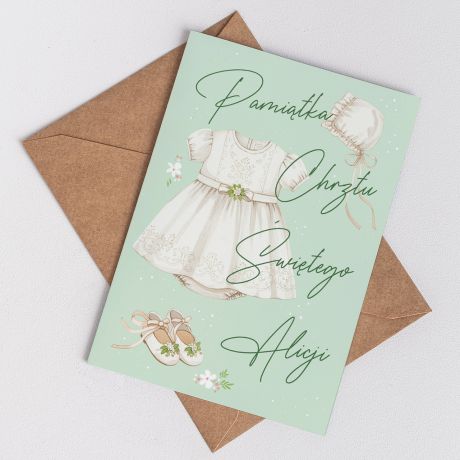 Personalizowana KARTKA NA CHRZEST pamitka kartka na chrzciny upominek na chrzest kartka personalizowana
