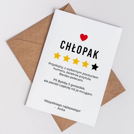 Personalizowana kartka z yczeniami NA DZIE CHOPAKA prezent na Dzie Chopaka kartka dla chopaka