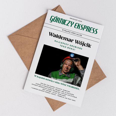 Personalizowana kartka na DZIE GRNIKA ze zdjciem upominek dla grnika mieszny prezent dla grnika