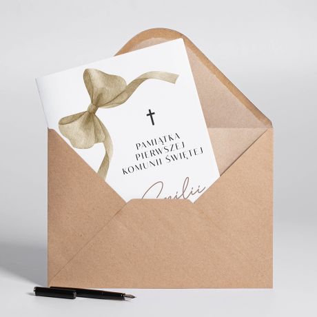 Personalizowana kartka na komuni� KOKARDKA - A4 personalizowana pami�tka na komuni� pami�tki komunijne