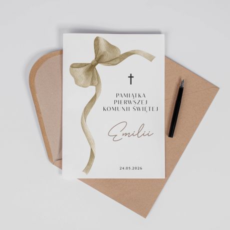 Personalizowana kartka na komuni� KOKARDKA - A4 personalizowana pami�tka na komuni� pami�tki komunijne