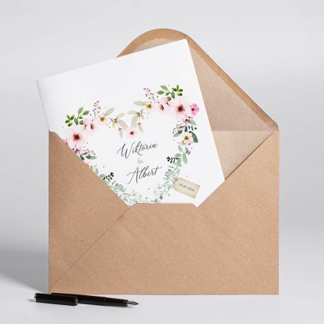 Personalizowana kartka na lub KWIECISTE SERCE A4