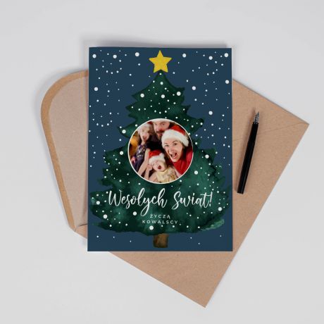 Personalizowana kartka na wita Boego Narodzenia A4 CHOINKA 
