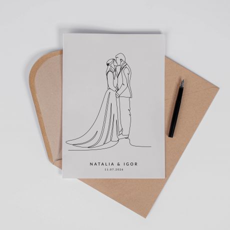 Personalizowana KARTKA NA WESELE A4