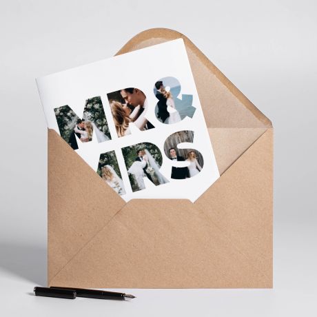 Personalizowana kartka na wesele MR&MRS kartka lubna upominek na lub kartka weselna upominek na wesele