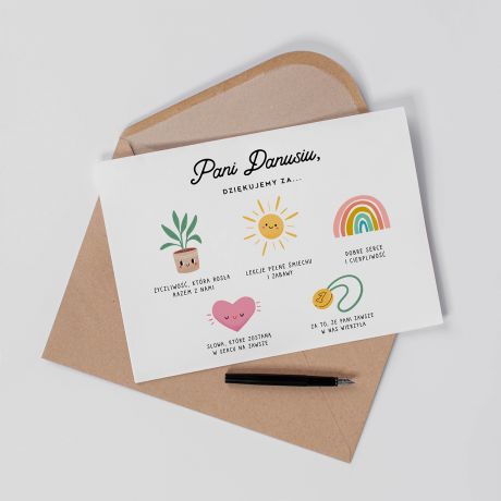 Personalizowana kartka A4 podzikowanie dla nauczyciela upominek dla nauczyciela prezent na Dzie Nauczyciela
