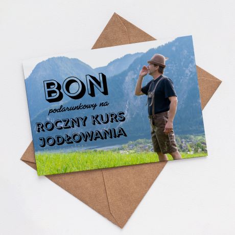 Personalizowana kartka �MIESZNY BON PODARUNKOWY na prezent bon prezentowy kartka na prezent prezent dla �piewaka