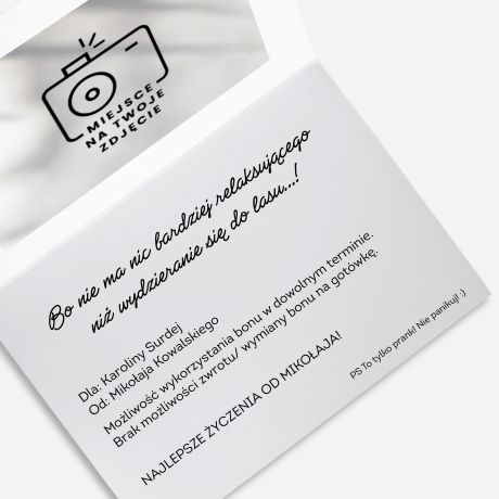 Personalizowana kartka �MIESZNY BON PODARUNKOWY na prezent bon prezentowy kartka na prezent prezent dla �piewaka