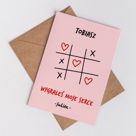 Personalizowana kartka walentynkowa KӣKO I KRZY�YK kartka na Walentynki upominek na Walentynki