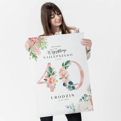 Personalizowana kartka XXL PREZENT NA 40 dla dziewczyny