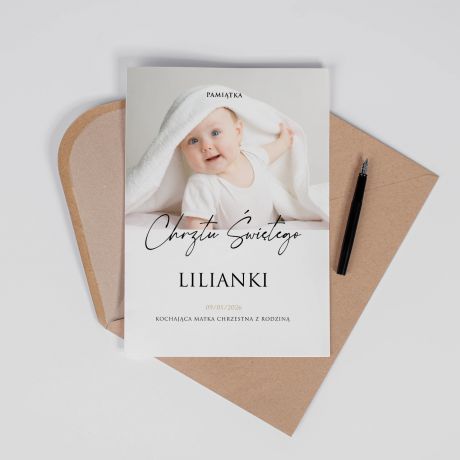 Personalizowana kartka Z OKAZJI CHRZTU ze zdj�ciem A4
