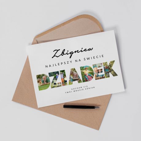 Personalizowana kartka z okazji DNIA DZIADKA ze zdj�ciami A4 kartka dla dziadka kartka na Dzie� Dziadka