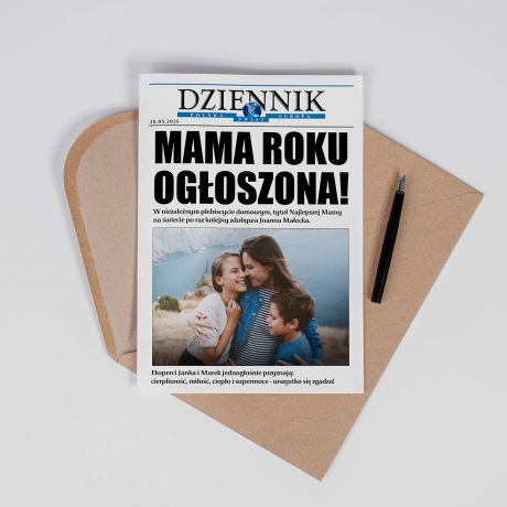 Personalizowana kartka z okazji Dnia Mamy DZIENNIK A4 kartka dla mamy upominek na dzie mamy upominek dla mamy