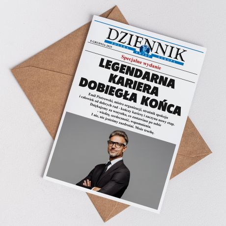 Personalizowana kartka z okazji emerytury DZIENNIK
