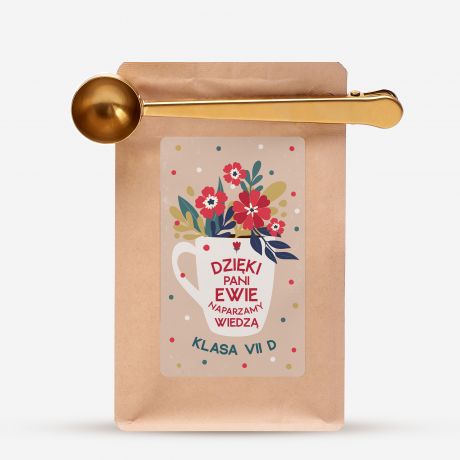 Miarka z klipsem i personalizowana kawa NA DZIE NAUCZYCIELA prezent na Dzie Nauczyciela prezent dla nauczyciela