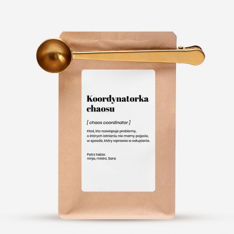 Personalizowana kawa z miark KOORDYNATORKA CHAOSU prezent dla koleanki z pracy