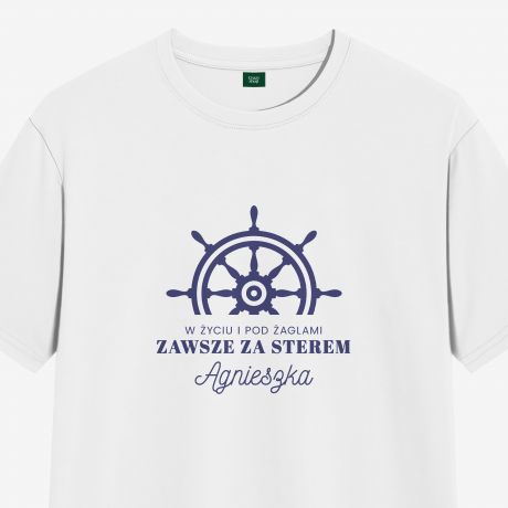 Personalizowana koszulka damska PREZENT DLA EGLARKI - M koszulka eglarska prezent dla marynarza