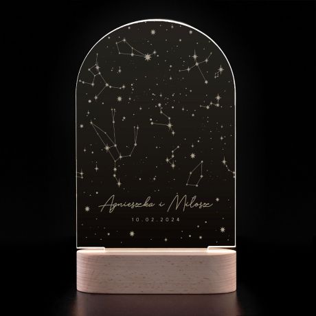Personalizowana lamka led GWIAZDY pamitka na lub
