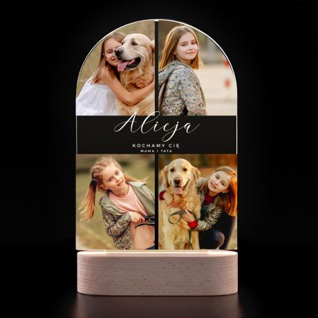 Personalizowana lampka led DLA DZIECKA ze zdjciami lampka z imieniem prezent dla dziecka lampka personalizowana