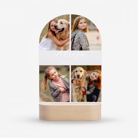 Personalizowana lampka led DLA DZIECKA ze zdjciami lampka z imieniem prezent dla dziecka lampka personalizowana