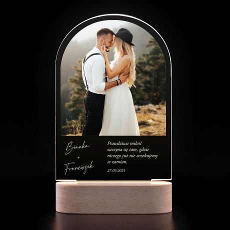Personalizowana lampka led PREZENT Z OKAZJI LUBU prezent na lub prezent lubny prezent na wesele