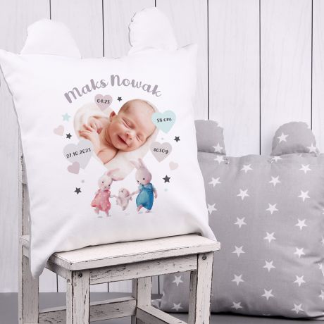 Poduszka na chrzest METRYCZKA