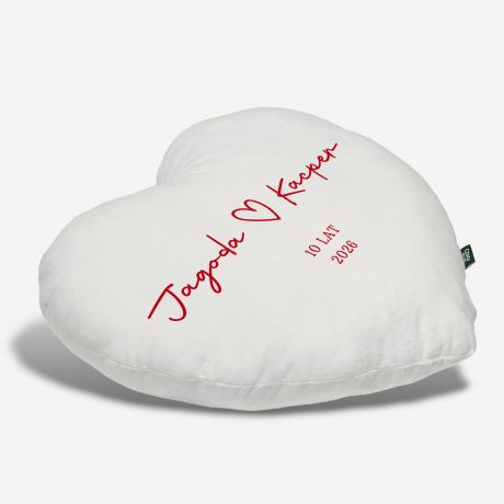 Personalizowana PODUSZKA SERCE prezent na rocznic� poduszka w kszta�cie serca poduszka na prezent