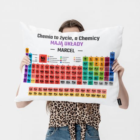 Personalizowana poduszka TABLICA MENDELEJEWA prezent dla chemika