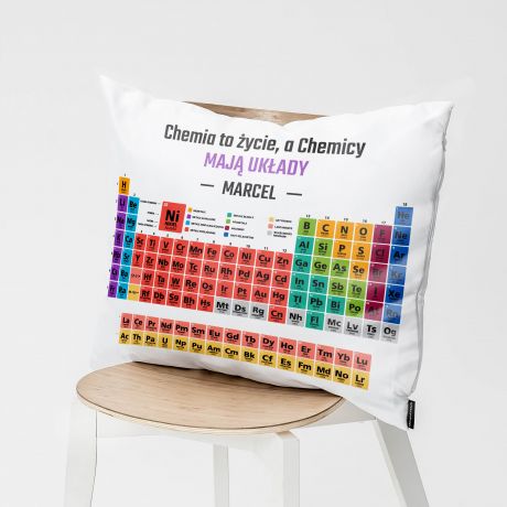 Personalizowana poduszka TABLICA MENDELEJEWA prezent dla chemika
