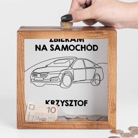 Personalizowana SKARBONKA NA SAMOCHD