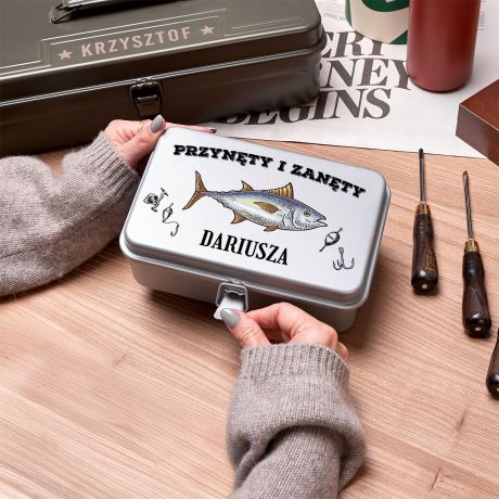 Personalizowana skrzynka na PRZYNTY I ZANTY prezent dla wdkarza skrzynka wdkarska