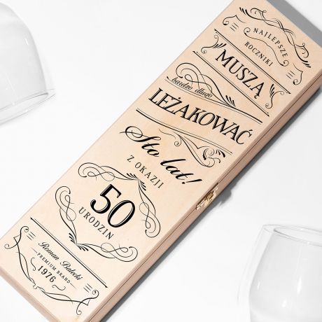 Personalizowana skrzynka PREZENT NA 50. URODZINY