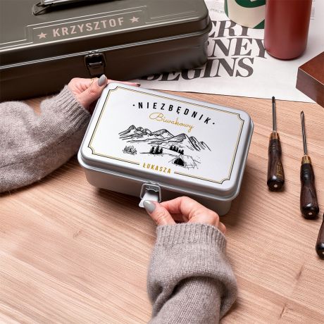 Personalizowana skrzynka szara PREZENT DLA BIWAKOWICZA