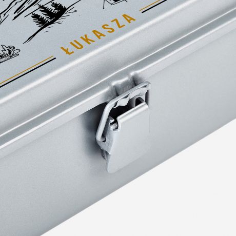 Personalizowana skrzynka szara PREZENT DLA BIWAKOWICZA