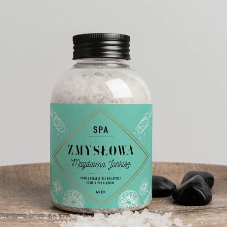 Personalizowana sól do kąpieli ZMYSŁOWA prezent na Dzień Kobiet