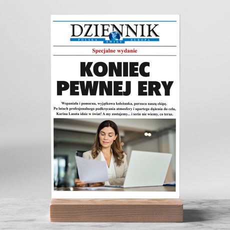 Personalizowana statuetka KONIEC PEWNEJ ERY prezent na odej�cie z pracy