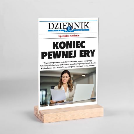 Personalizowana statuetka KONIEC PEWNEJ ERY prezent na odej�cie z pracy